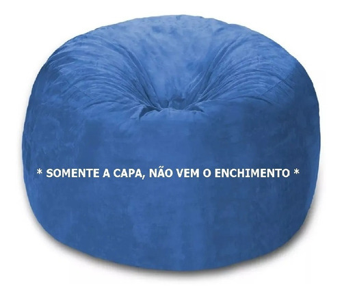 Capa Puff Gigante Sem Enchimento 120x40 Pufe Suede Cor Azul-claro