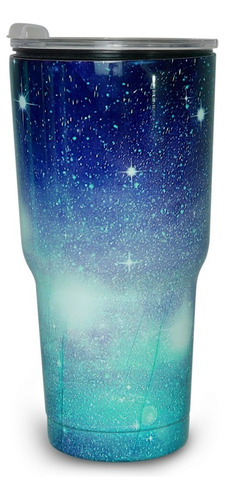 Vaso Termo Para Bebidas 30oz Galaxia Acero Inox Doble Pared Color Azul claro