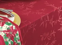 Comprar Mantel Navidad Rojo Karsten Jacquard Redondo Siempre Limpio