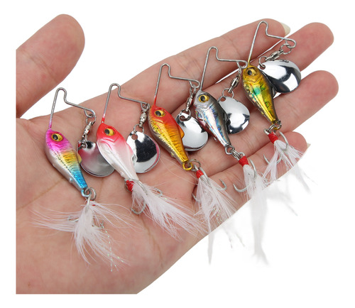 Señuelos Metálicos Spin Vib De Pesca, 5 Unidades, Mini, 15 G