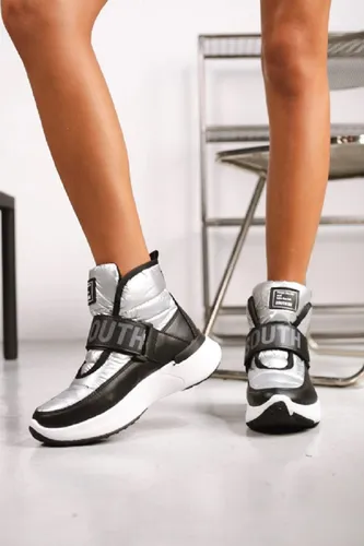 Zapatilla Mujer Irene Plata Cordones Poliester Y Ecocuero