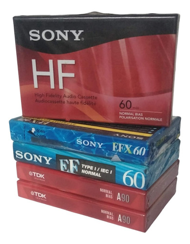 5 Cassettes Grabacion Audio Sony Y Tdk Nuevos Sellados 