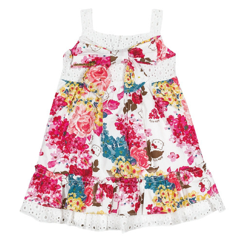 Vestido Floral Com Detalhes Em Laise Hello Kitty