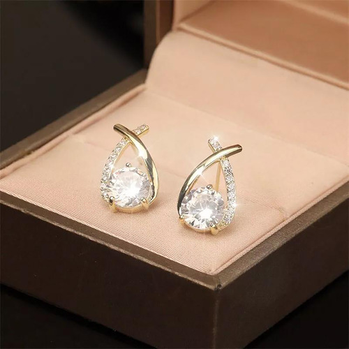 Pendientes En L Con Forma De Sirena, Altos, Circonitas Incru