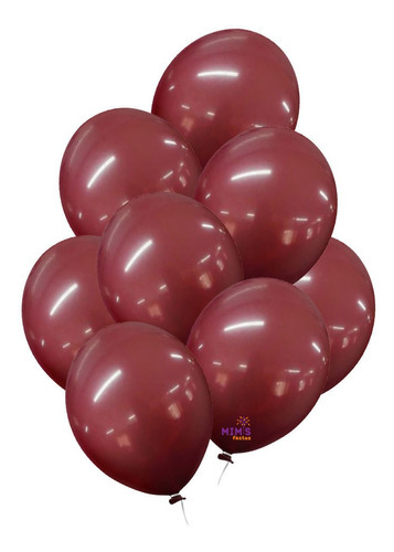 Balão Bexiga Metalizado Alumínio Marsala Festa N°5 C/ 25 Un