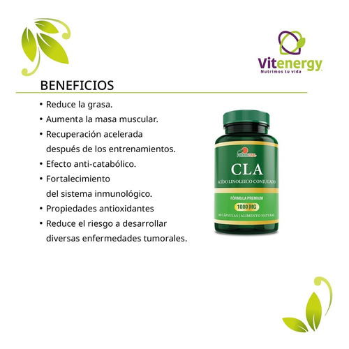 Imagen 2 de 6 de Cla- Ácido Mejor Quemador Grasa 2 X Pack 120 Caps. Soft Gel