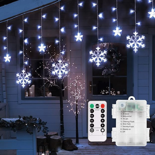 Christmas Window Lights Decorations Battery Operated 138leds