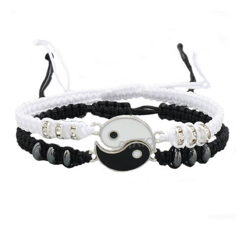 Imagen 6 de 10 de Pulseras Para Parejas Distancia Yin Yang Para Compartir