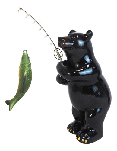 Ebros Catch Of The Day - Figura Decorativa De Oso Negro Rú.