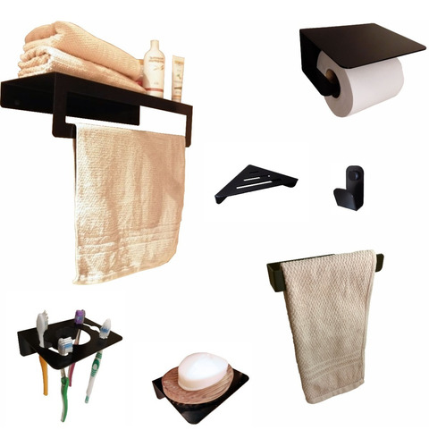 Kit Completo #2 Accesorios Baño Aluminio Diseño