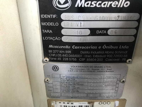 Imagem 10 de 15 de Ônibus Rodoviário 2005, Vw 17210, 48l, Revisado, 65 M