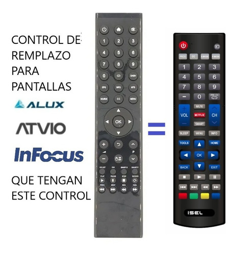 Control Para Pantalla Infocus Smart Tv 4k Im-43us820 + Pilas