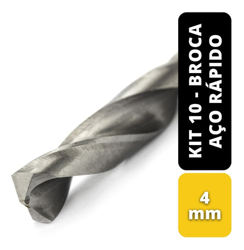 Kit C/ 10 Broca Aço Rápido 4mm Beltools