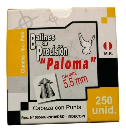 Balines De Plomo En 5.5 Marca Paloma(250unid)