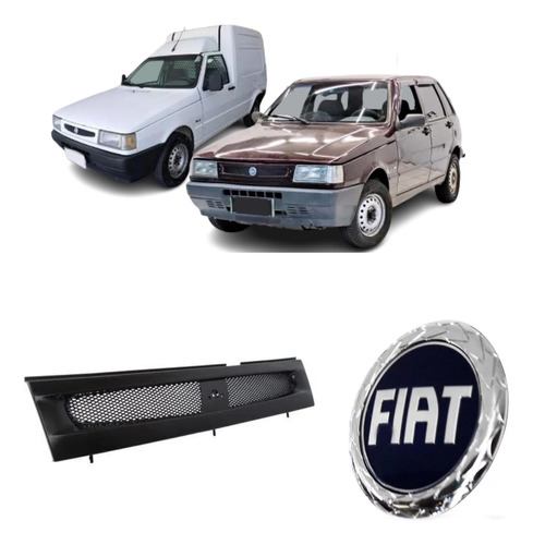 Kit Grade Preta Emblema Fiat Azul Uno Smart 2001 2002 2003