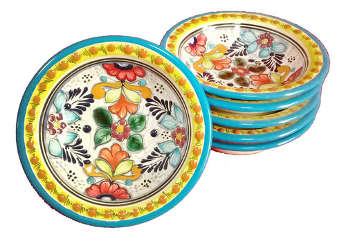 Set 6 Platos De Talavera Poblana Hondos Soperos 19 Cm Plt