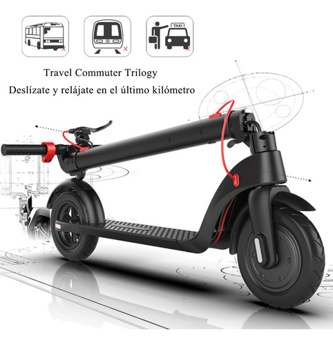 Scooter Hx-x7 Scooter Eléctrico Plegable Negro 25 Km/h Negro