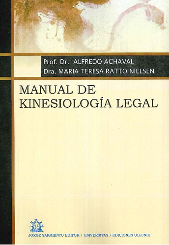 Libro Manual De Kinesiología Legal De María Teresa Ratto Nie