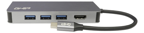 Adaptador Multipuerto Ghia 8 En 1 Usb 3.1 Tipo C A Hdmi Rj45
