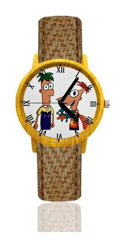 Reloj Phineas Y Ferb Estilo Madera Tureloj