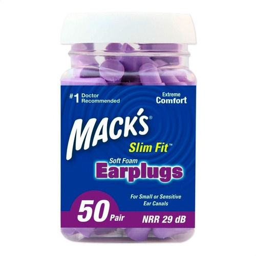 Tampão Abafador Ruído Mack's Earplug Slimfit 29db 50 Pares