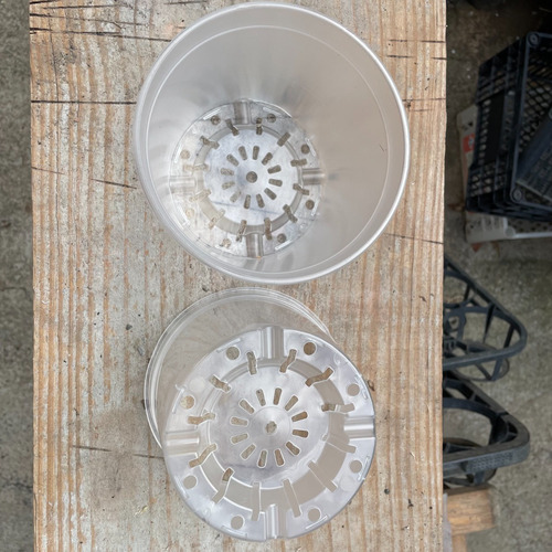 Kit 10 Vasos Transparentes Plástico 14cm P/ Orquídea Adulta
