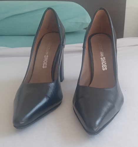 Zapatos Stiletto Negro N°37 Cuero