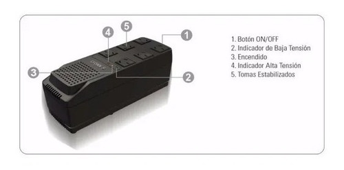 Imagen 4 de 6 de Estabilizador De Tension Lyonn Tca 1200w 1200va 6 Tomas