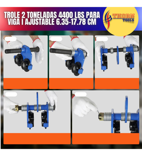 Trole 2 Toneladas Para Viga Ajustable 6.35-17.78 Cm Hb