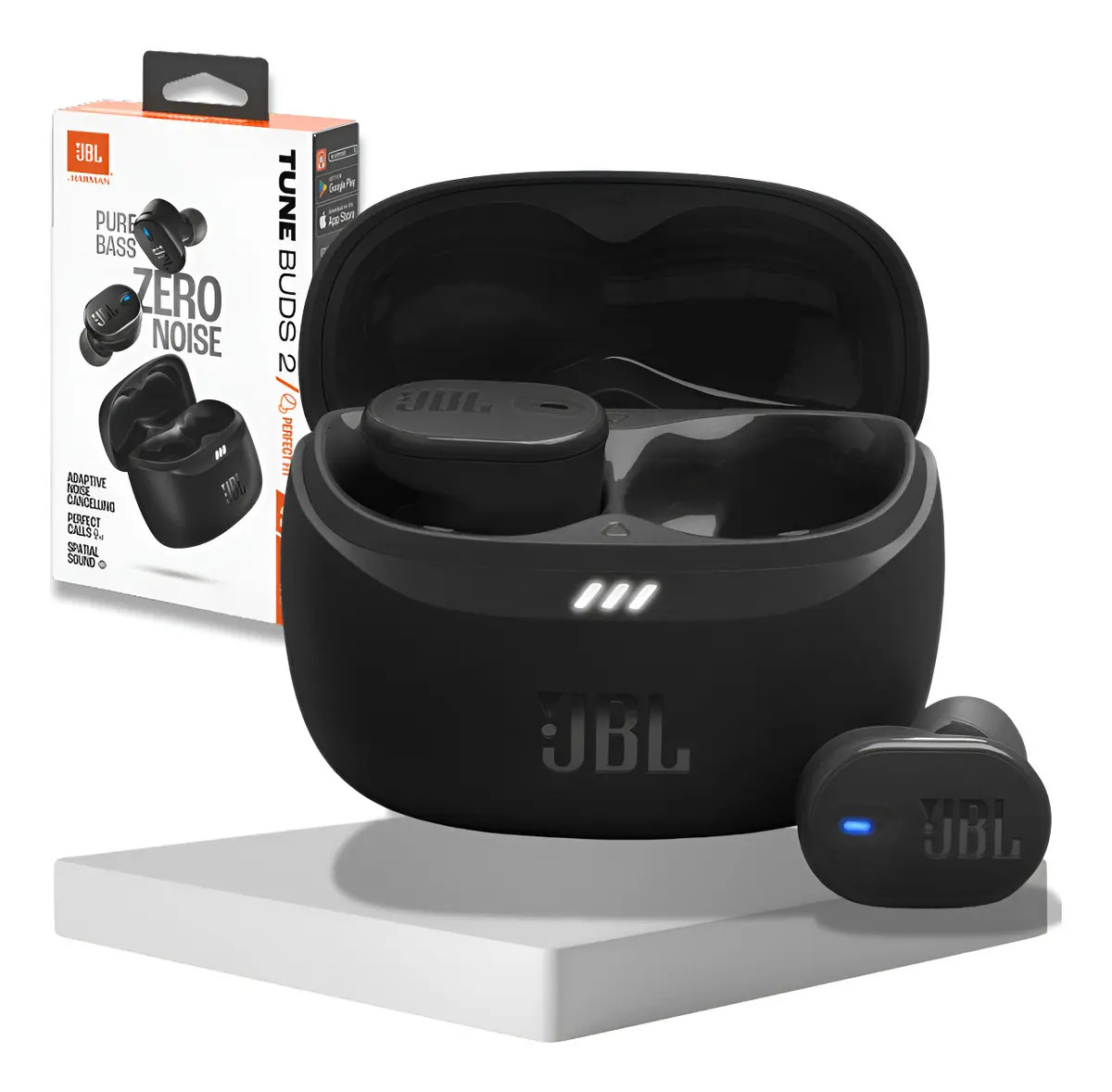Fone Jbl Tune Buds 2 Bluetooth Cancelamento Ruído Cor Preto