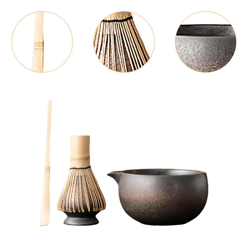 Juego De Matcha, Tazón De Matcha, Cuchara De Cuenco Gris