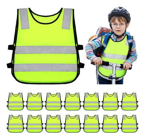 Unittype Chaleco Seguridad Reflectante Para Niño Alta Neon S