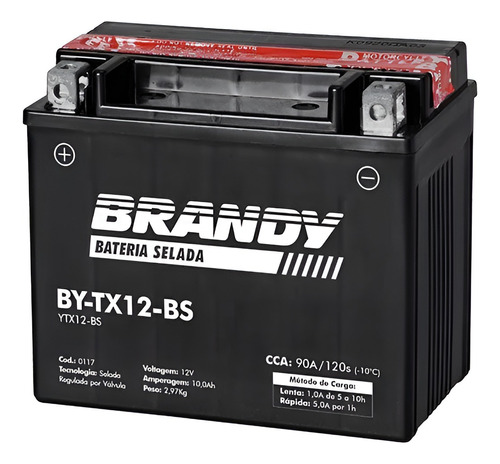 Bateria Brandy Ytx12-bs Tdm850 Er5 Vrf 750f Gsx-r1100
