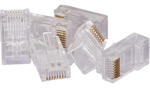 Conector Macho Rj45 Cat5e Fortrek Pacote Com 100 Unidades