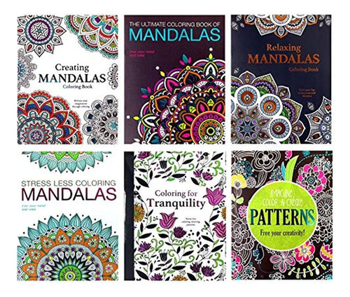 Adulto Libro Para Colorear Set 6 Libro  Juego De 4 Mandalas