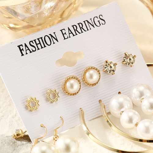 Set De Aretes Con Borlas De Perlas Acrílicas Personality Geo
