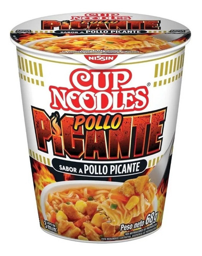 Fideos Cup Noodles Nissin Pollo Picante 68g. Caja X12 Envíos
