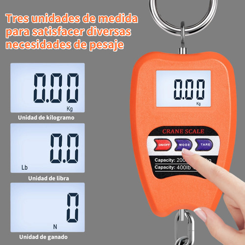 Báscula Balanza Colgante Gancho Digital Lcd Portátil 200kg