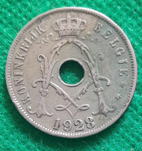Moneda De 25 Centimos De Belgica, Año 1928
