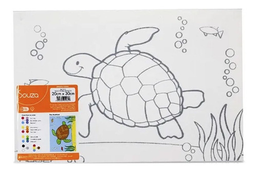 Tela Para Pintura 20x30 Com Desenho Riscado Tartaruga
