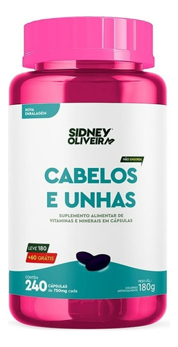 Cabelos E Unhas Com Vitaminas 240 Caps 500mg Sidney Oliveira