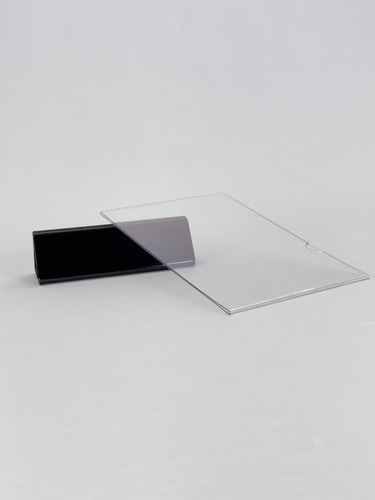 Kit 10 Porta Folheto Display Cartaz Expositor Mesa Qr Code Preto