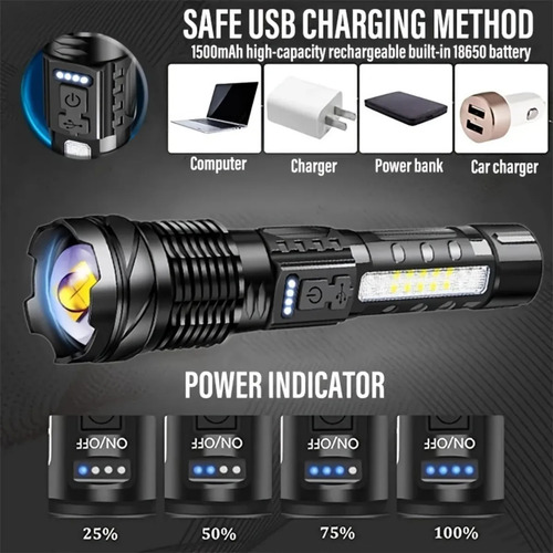 Linterna Bossney Bs-l3994-tg Luz Blanca 7 Modos