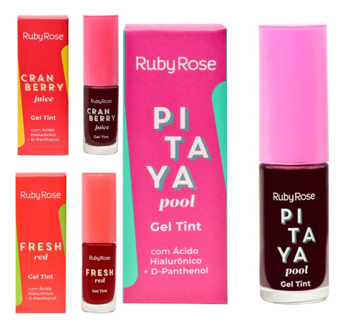 Gel Tinta De Labios Ruby Rose Color Cranberry Juice HB-555/3