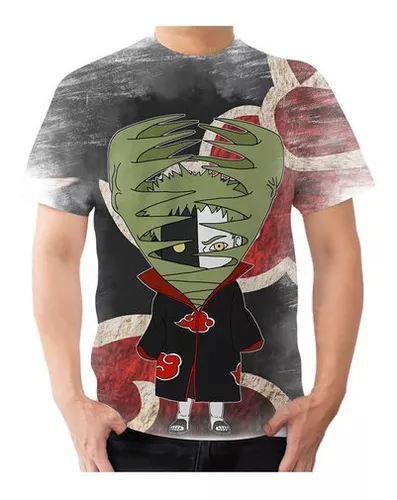 Camisa Camiseta Infantil Akatsuki Nuvem Naruto Série Anime