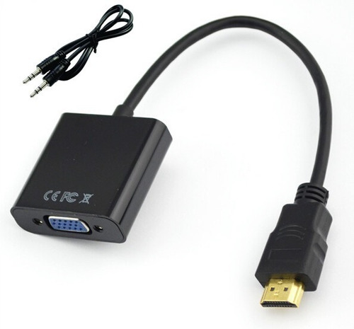 Cable Adaptador Conversor Hdmi A Vga Con Audio Full Hd 1080p