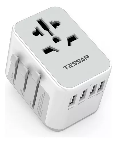 Adaptador De Viaje Universal Con 4 Salidas Usb, Tipo C/g/a/i