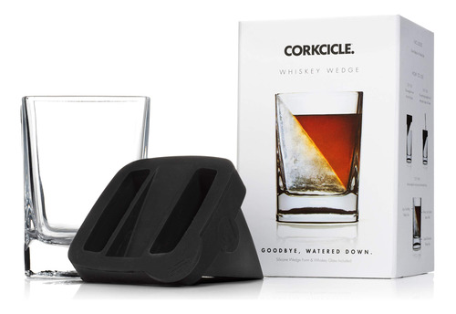 Corkcicle Whiskey Wedge Double Old Fashioned Glass Silicone