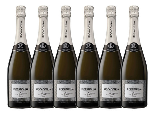 Imagen 3 de 4 de 6x Espumante Italiano Riccadonna Asti Dulce 750ml