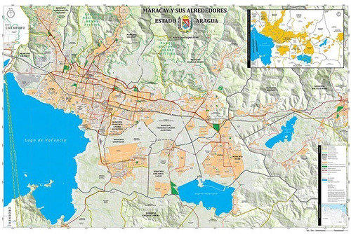 Plano De Maracay Y Sus Alrededores Mapa De Pared Gigante